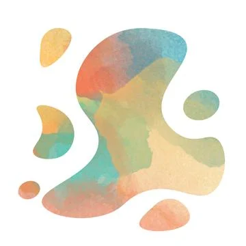 Watercolor. Liquid forms, smooth lines. White background. Ink splash abstract Illustrazione stock