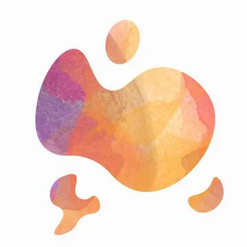 Watercolor. Liquid forms, smooth lines. White background. Ink splash abstract Illustrazione stock