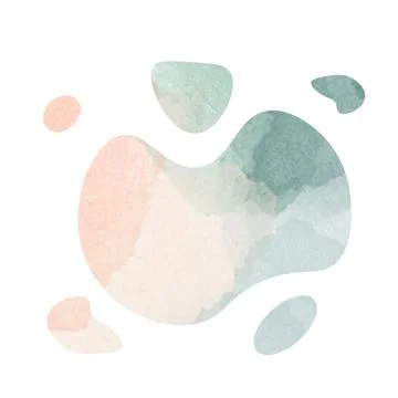 Watercolor. Liquid forms, smooth lines. White background. Ink splash abstract Illustrazione stock