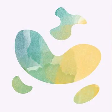 Watercolor. Liquid forms, smooth lines. White background. Ink splash abstract Illustrazione stock