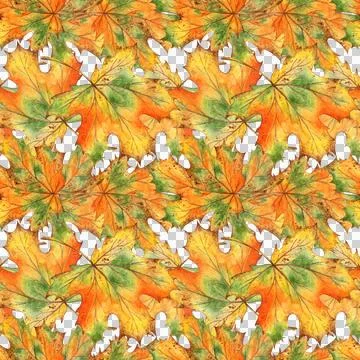 Watercolor maple leaves pattern Illustrazione stock