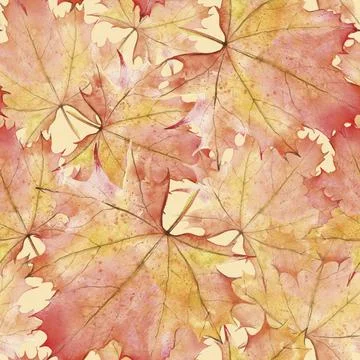 Watercolor maple pattern Stock Illustration