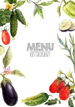 Watercolor menu template Stock Photos