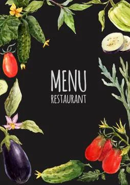 Watercolor menu template Stock Photos