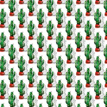 Watercolor Merry Christmas objects pattern. Mexican new year. Stock Illustration