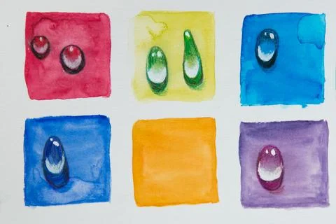 Watercolor. Multicolor background with drops Stock Illustration