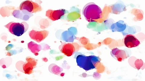 Watercolor multicolor blots background. Time lapse animation Stock Footage 262430620