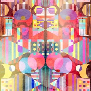 Watercolor multicolored abstract elements Illustrazione stock