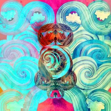 Watercolor multicolored abstract elements Stock Illustration