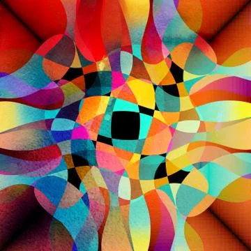 Watercolor multicolored abstract elements Stock Illustration