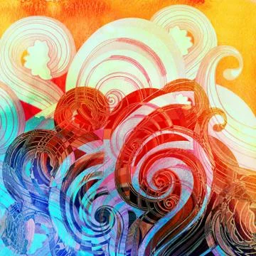 Watercolor multicolored abstract elements イラスト素材