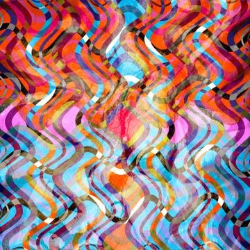 Watercolor multicolored abstract elements 库存插图