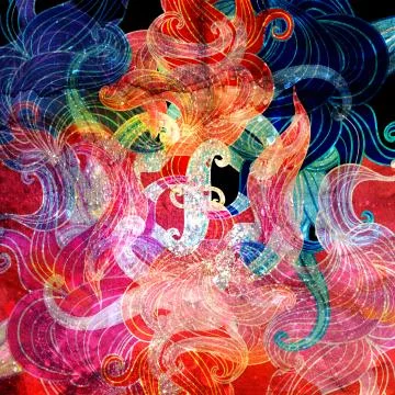Watercolor multicolored abstract wavy elements Illustrazione stock