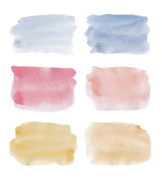 Watercolor paintbrush dabs. Vector backgrounds set. Hand drawn textured palette  Stock Illustration