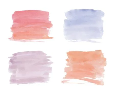 Watercolor paintbrush dabs. Vector backgrounds set. Hand drawn textured palette  Stock Illustration