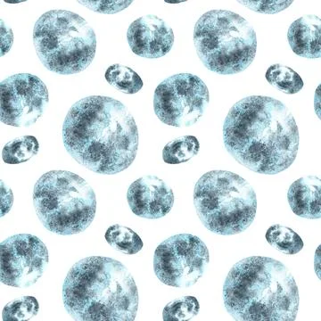 Watercolor painted abstract pattern with round spots illustration Monochrome Stock Illustration
