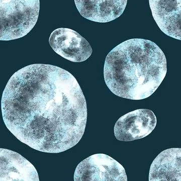 Watercolor painted abstract pattern with round spots illustration Monochrome Stock Illustration