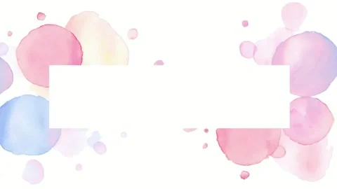 Watercolor pastel bubble border frame with copy space text overlay, hand dr.. Stock Footage 342043532
