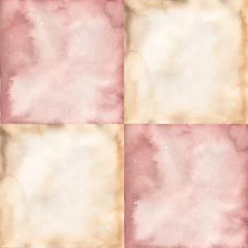 Watercolor Patchwork Seamless Pattern, old style paper in pink and beige co.. Stock Illustration