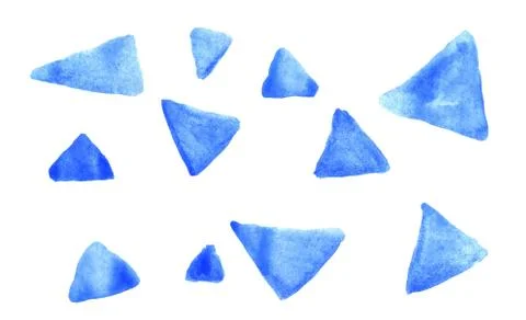 Watercolor pattern blue triangle background illustration template textile paper Stockillustratie