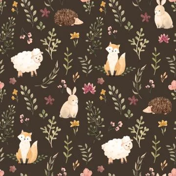Watercolor pattern for children Stock Illustration