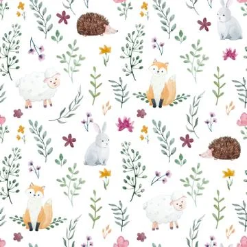 Watercolor pattern for children Stock Illustration