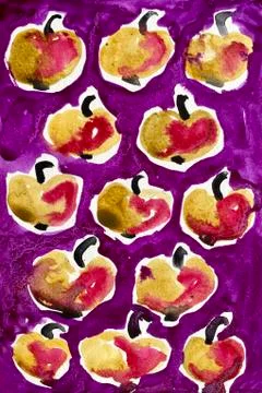 Watercolor pattern with fruit Stock Illustration