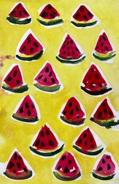 Watercolor pattern with fruit Stock Illustration