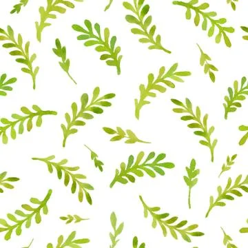 Watercolor pattern leaves Stock Illustration