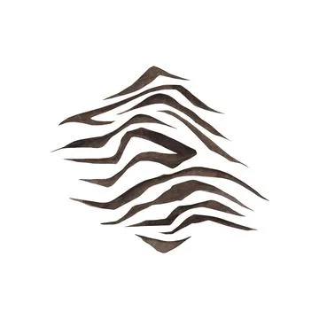 Watercolor pattern, tiger stripes on a white background. Tropical pattern, sa Stock Illustration