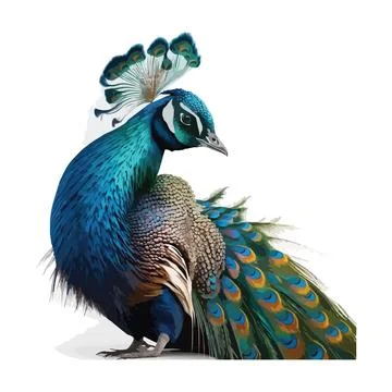 Watercolor Peacock Vector 7 Illustrazione stock
