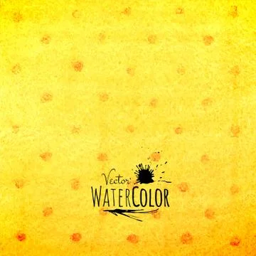 Watercolor polka dot pattern, yellow orange and red colors Illustrazione stock