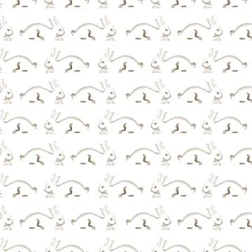 Watercolor rabbit pattern Illustrazione stock