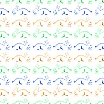 Watercolor rabbit pattern Illustrazione stock