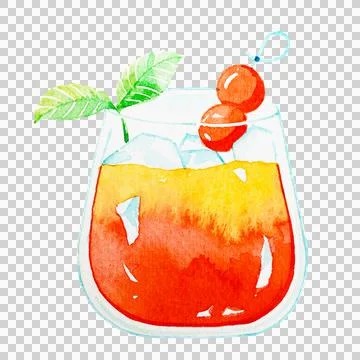 Watercolor Raspberry Lime Soda 스톡 일러스트