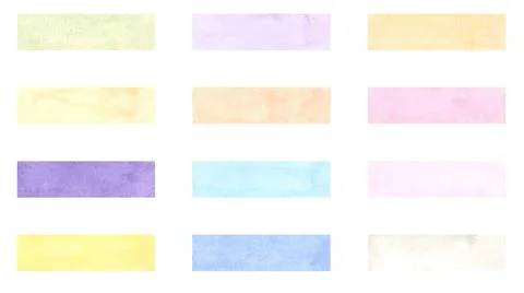 Watercolor rectangular badges vector illustration isolated on white backgroun Stock Illustration