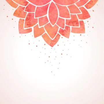 Watercolor red flower pattern. Vector background 库存插图