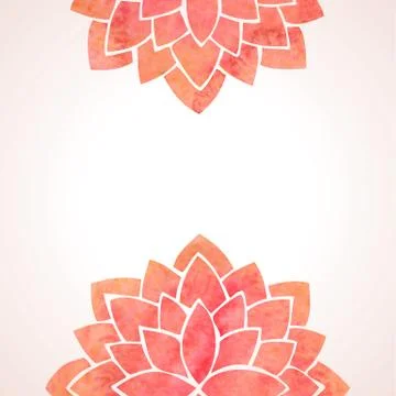 Watercolor red flower patterns. Vector background Stock Illustration