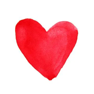 Watercolor red heart. Elements for design Stock Illustration
