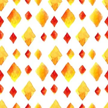 Watercolor rhombus seamless pattern Stock Illustration