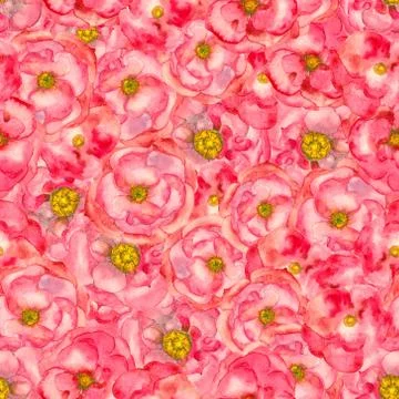 Watercolor rose seamless pattern Stock Illustration