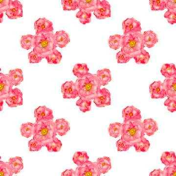 Watercolor rose seamless pattern Stock Illustration