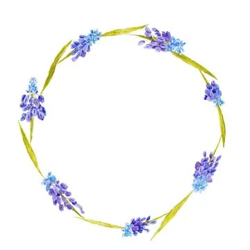Watercolor Round Frame Stock Illustration