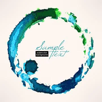 Watercolor round frame Stock-Illustration