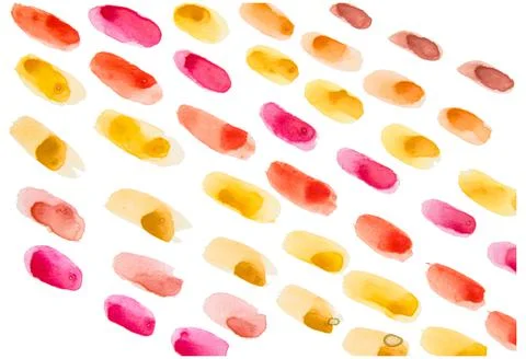 Watercolor rows drawn with a brush consisting of watercolor strokes in shades of Stock Illustration