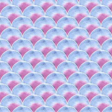 Watercolor scale wavy seamless pattern. Handmade textured background for textile Illustrazione stock