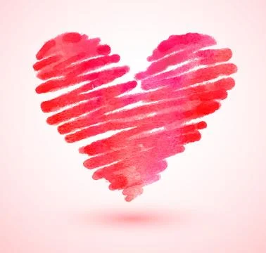 Watercolor scribble heart Stock Illustration