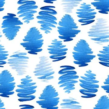 Watercolor scribbles blue gradient vector surface pattern. Brush strokes, lines Illustrazione stock