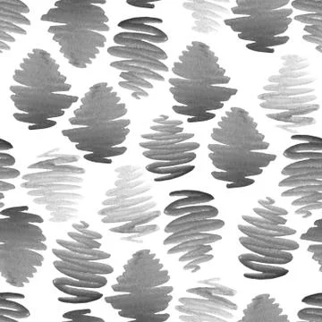 Watercolor scribbles gray gradient surface pattern. Brush strokes, lines Stock Illustration