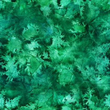 Watercolor seamless abstract pattern. Hand painted green malachite texture Stock Illustration